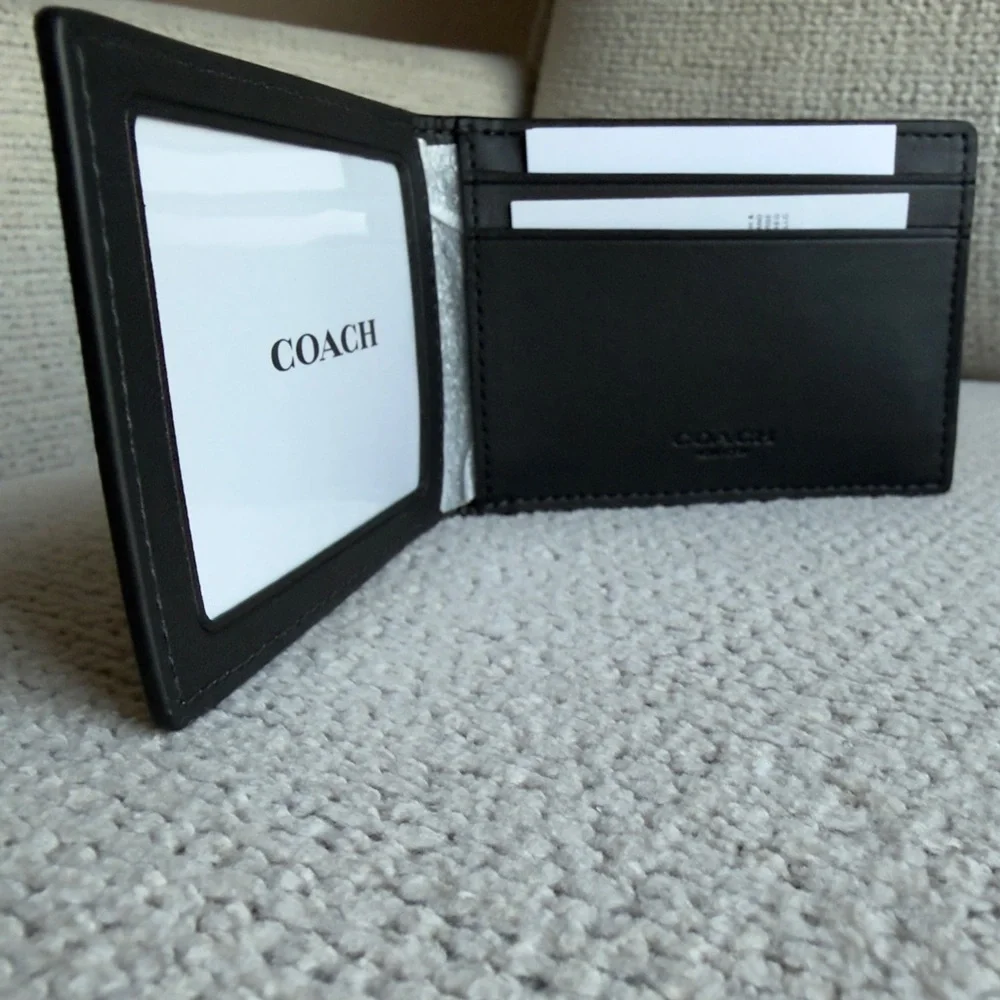 Coach Signature Compact Wallet Black - Picture 5 of 6
